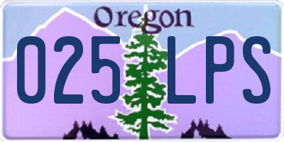 OR license plate 025LPS