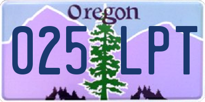 OR license plate 025LPT