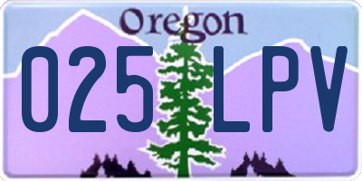 OR license plate 025LPV