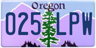 OR license plate 025LPW