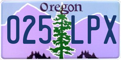OR license plate 025LPX