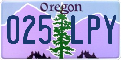 OR license plate 025LPY