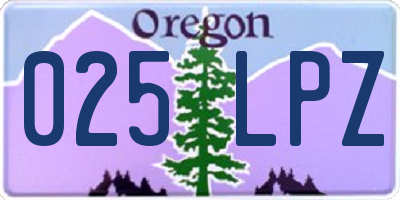 OR license plate 025LPZ