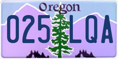 OR license plate 025LQA