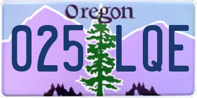 OR license plate 025LQE
