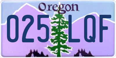 OR license plate 025LQF