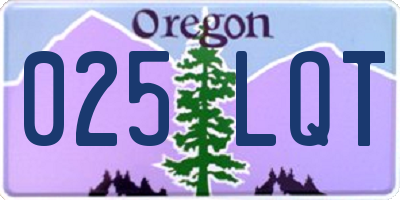 OR license plate 025LQT