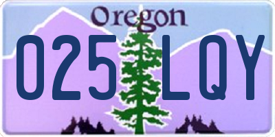 OR license plate 025LQY