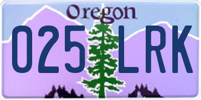 OR license plate 025LRK