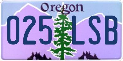OR license plate 025LSB