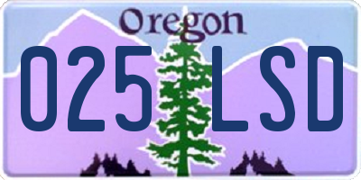 OR license plate 025LSD
