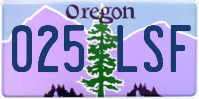 OR license plate 025LSF