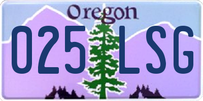 OR license plate 025LSG