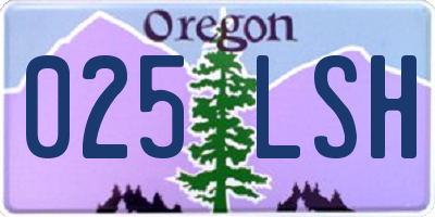 OR license plate 025LSH