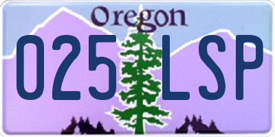 OR license plate 025LSP