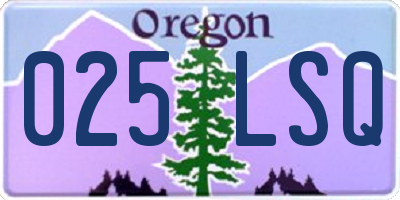 OR license plate 025LSQ