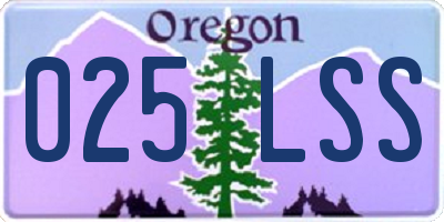 OR license plate 025LSS