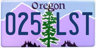 OR license plate 025LST