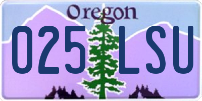 OR license plate 025LSU