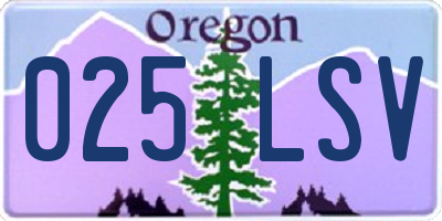 OR license plate 025LSV