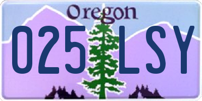 OR license plate 025LSY
