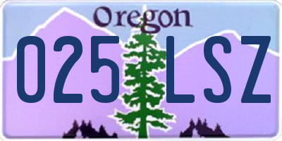 OR license plate 025LSZ