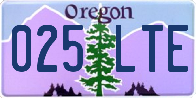 OR license plate 025LTE