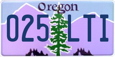 OR license plate 025LTI