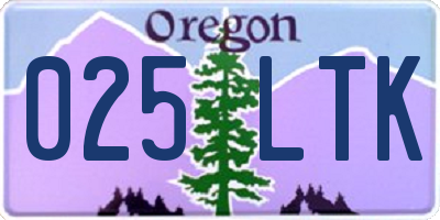 OR license plate 025LTK
