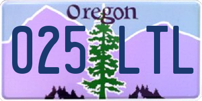 OR license plate 025LTL