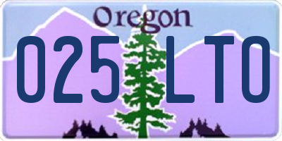 OR license plate 025LTO