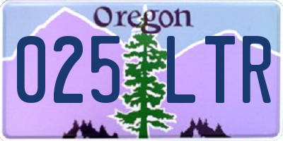 OR license plate 025LTR
