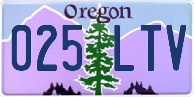 OR license plate 025LTV