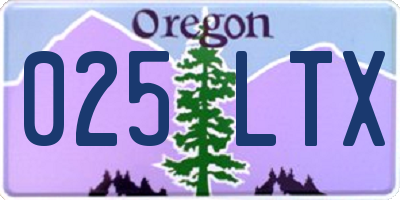 OR license plate 025LTX