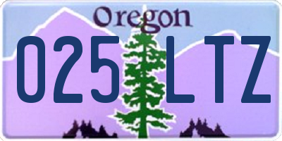 OR license plate 025LTZ