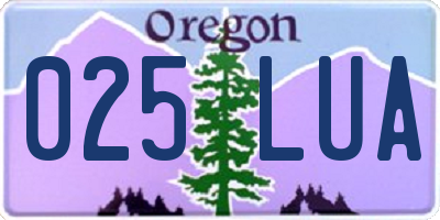 OR license plate 025LUA