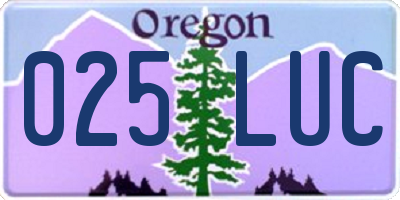 OR license plate 025LUC