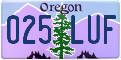 OR license plate 025LUF