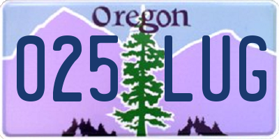 OR license plate 025LUG