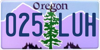 OR license plate 025LUH