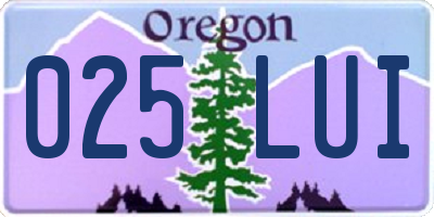 OR license plate 025LUI