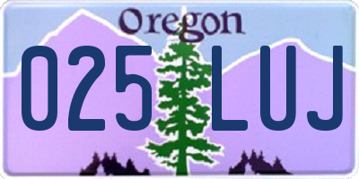 OR license plate 025LUJ