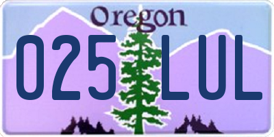 OR license plate 025LUL
