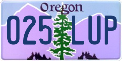 OR license plate 025LUP