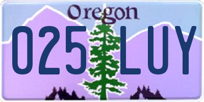 OR license plate 025LUY