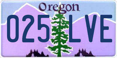 OR license plate 025LVE