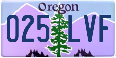 OR license plate 025LVF