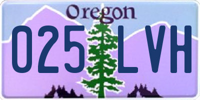 OR license plate 025LVH