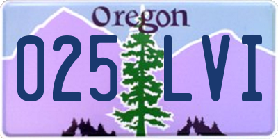 OR license plate 025LVI