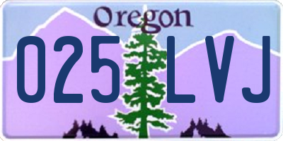 OR license plate 025LVJ